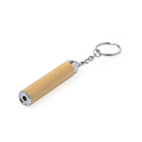 Porte-clés lampe publicitaire en bambou 1 LED - Joper Porte-clés lampe publicitaire en bambou 1 LED - Joper