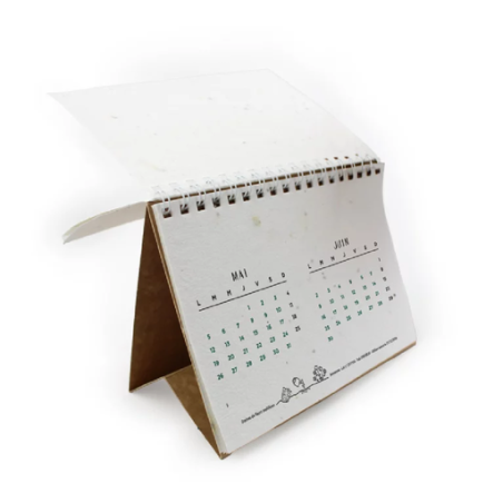 Calendrier personnalisable chevalet à spirale en papier graines Calendrier personnalisable chevalet à spirale en papier graines