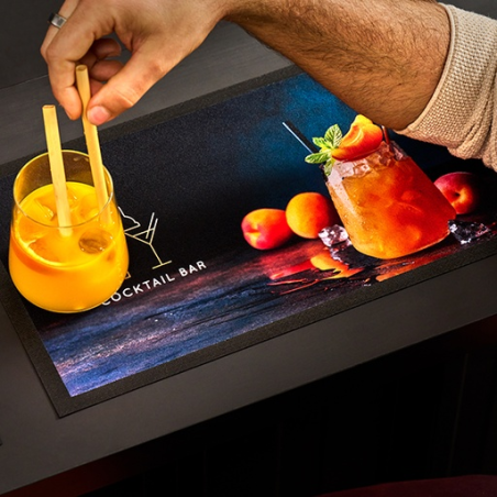 Tapis de bar personnalisé en polyester tricoté et 100% recyclé - Mojito
