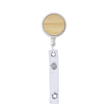 Porte-badge personnalisé avec sangle extensible 70 cm en bambou et paille de blé - Alikra Porte-badge personnalisé avec sangle extensible 70 cm en bambou et paille de blé - Alikra