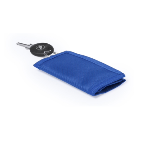 Porte monnaie publicitaire en PET 600D avec fermeture velcro et attache porte-clés - Motok
