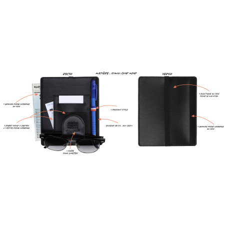 Organisateur personnalisable de pare-soleil en simili cuir - Fabriqué en France - Sunny Organisateur personnalisable de pare-soleil en simili cuir - Fabriqué en France - Sunny