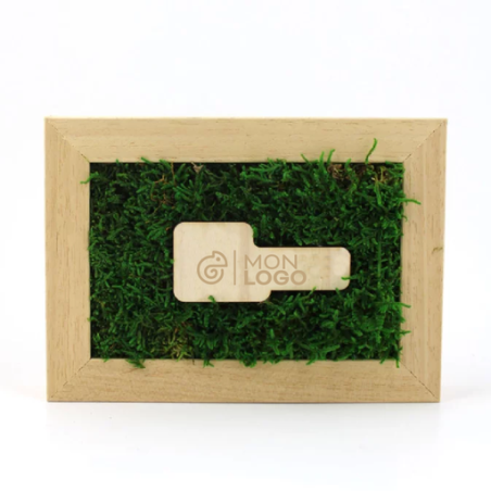 Cadre rectangle personnalisable en bois avec mousse naturel stabilisé Cadre rectangle personnalisable en bois avec mousse naturel stabilisé
