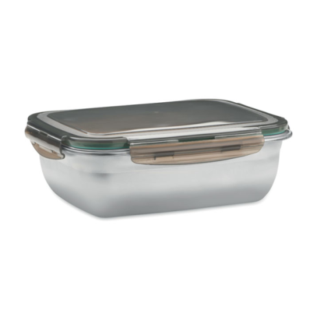 Boîte à lunch personnalisable en inox et PP recyclé 1,5L avec séparateur - LOX PLUS Boîte à lunch personnalisable en inox et PP recyclé 1,5L avec séparateur - LOX PLUS