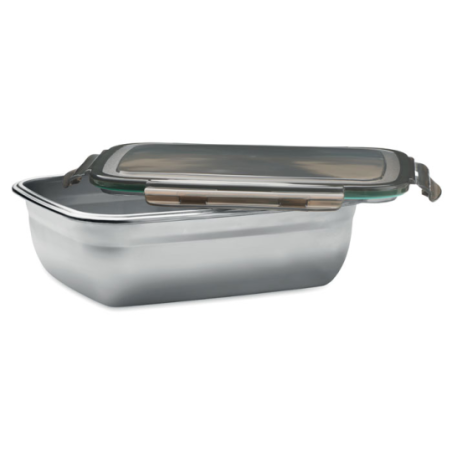 Boîte à lunch personnalisable en inox et PP recyclé 1,5L avec séparateur - LOX PLUS Boîte à lunch personnalisable en inox et PP recyclé 1,5L avec séparateur - LOX PLUS
