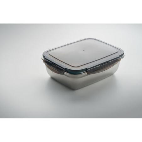 Boîte à lunch personnalisable en inox et PP recyclé 1,5L avec séparateur - LOX PLUS Boîte à lunch personnalisable en inox et PP recyclé 1,5L avec séparateur - LOX PLUS