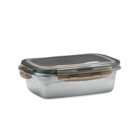 Boîte à lunch publicitaire en inox et pp recyclé 850 ml - LOX Boîte à lunch publicitaire en inox et pp recyclé 850 ml - LOX