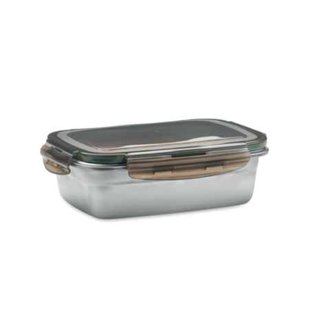 Boîte à lunch publicitaire en inox et pp recyclé 850 ml - LOX Boîte à lunch publicitaire en inox et pp recyclé 850 ml - LOX