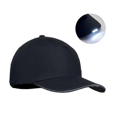 Casquette publicitaire en coton 200 g/m2 avec LED dans la visière 5 pans - LUZCAP Casquette publicitaire en coton 200 g/m2 avec LED dans la visière 5 pans - LUZCAP
