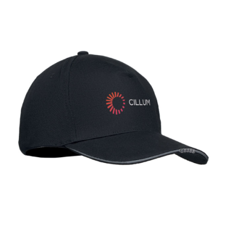 Casquette publicitaire en coton 200 g/m2 avec LED dans la visière 5 pans - LUZCAP Casquette publicitaire en coton 200 g/m2 avec LED dans la visière 5 pans - LUZCAP