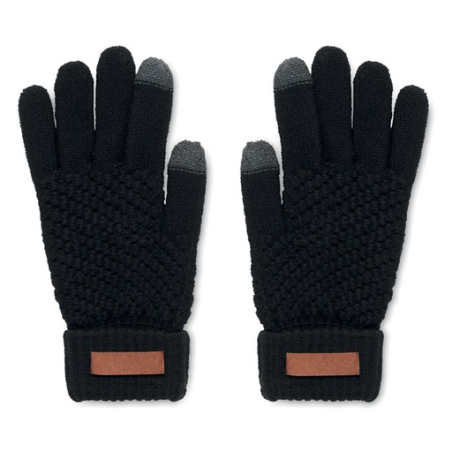 Gants tactiles publicitaire en RPET avec étiquette pour marquage - TAKAI Gants tactiles publicitaire en RPET avec étiquette pour marquage - TAKAI