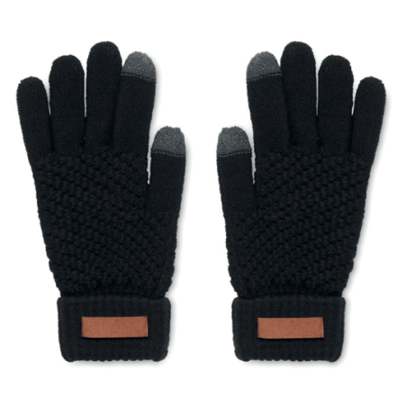 Gants tactiles publicitaire en RPET avec étiquette pour marquage - TAKAI Gants tactiles publicitaire en RPET avec étiquette pour marquage - TAKAI