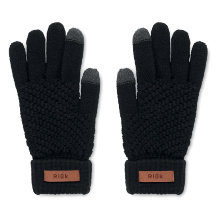 Gants tactiles publicitaire en RPET avec étiquette pour marquage - TAKAI Gants tactiles publicitaire en RPET avec étiquette pour marquage - TAKAI