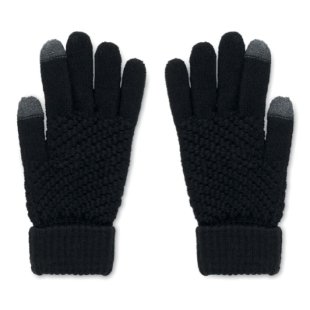 Gants tactiles publicitaire en RPET avec étiquette pour marquage - TAKAI Gants tactiles publicitaire en RPET avec étiquette pour marquage - TAKAI