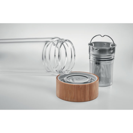Gourde personnalisable à double paroi en verre et infuseur 400ml - BATUMI Gourde personnalisable à double paroi en verre et infuseur 400ml - BATUMI