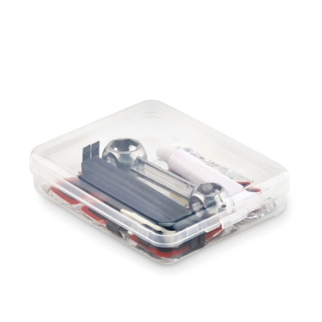 Kit de réparation pour vélo publicitaire dans sa boîte transparente - REPAIR