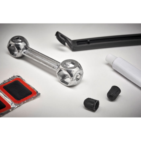 Kit de réparation pour vélo publicitaire dans sa boîte transparente - REPAIR