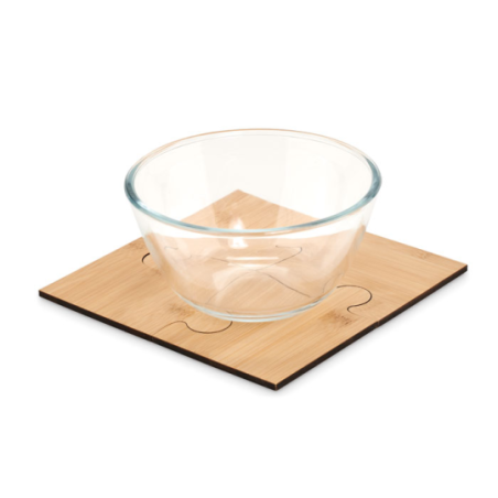 Lot de 4 sous-verres puzzle personnalisable en bambou - LEPY Lot de 4 sous-verres puzzle personnalisable en bambou - LEPY