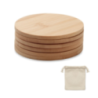 Lot de 6 sous-verres personnalisé en bambou dans son sac en coton - BAYIN Lot de 6 sous-verres personnalisé en bambou dans son sac en coton - BAYIN