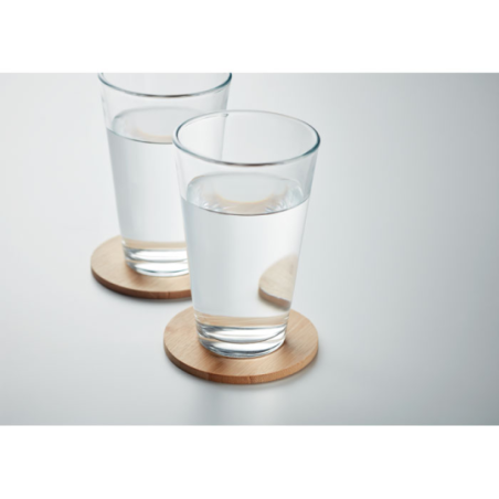 Lot de 6 sous-verres personnalisé en bambou dans son sac en coton - BAYIN Lot de 6 sous-verres personnalisé en bambou dans son sac en coton - BAYIN