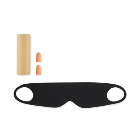 Masque et bouchons d'oreilles dans son coffret en papier personnalisable - MASKSET Masque et bouchons d'oreilles dans son coffret en papier personnalisable - MASKSET