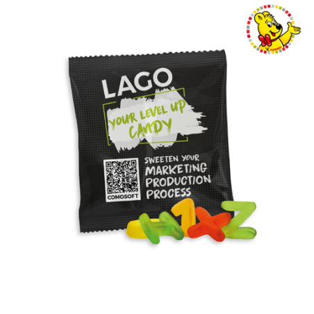 Sachet de bonbon personnalisable ABC Lettres et Chiffres Haribo® (par lot de 100 sachets) 15g Sachet de bonbon personnalisable ABC Lettres et Chiffres Haribo® (par lot de 100 sachets) 15g