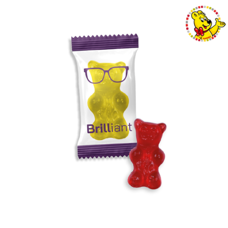 Sachet de bonbon personnalisable Maxi-Ourson Haribo® (par lot de 100 sachets) 1 pièce 8g Sachet de bonbon personnalisable Maxi-Ourson Haribo® (par lot de 100 sachets) 1 pièce 8g