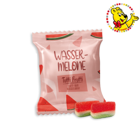 Sachet de bonbon personnalisable Pastèques Haribo® (par lot de 100 sachets) 2 pièces 14g Sachet de bonbon personnalisable Pastèques Haribo® (par lot de 100 sachets) 2 pièces 14g
