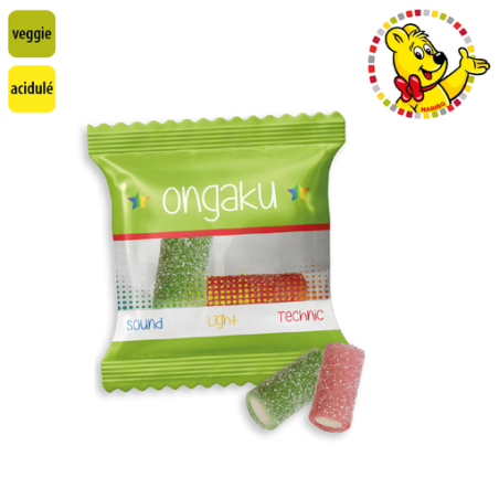Sachet de bonbon personnalisable Rainbow Pik Haribo® (par lot de 100 sachets) 2 pièces 7g Sachet de bonbon personnalisable Rainbow Pik Haribo® (par lot de 100 sachets) 2 pièces 7g