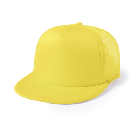 Casquette trucker publicitaire visière plate en polyester 5 panneaux - Yobs
