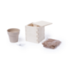 Pot en bois personnalisable avec graines de menthe Merin Pot en bois personnalisable avec graines de menthe Merin