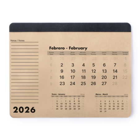 Tapis de souris personnalisé et calendrier 2024 en carton recyclé Flen