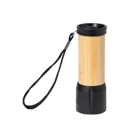 Lampe torche personnalisable 9 LEDs en ABS et bambou - Freddie