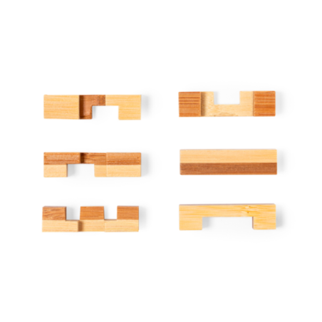 Casse-tête personnalisable en bambou 6 pièces Casse-tête personnalisable en bambou 6 pièces