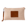 Trousse de toilette personnalisable en jute et similicuir Tashi Trousse de toilette personnalisable en jute et similicuir Tashi
