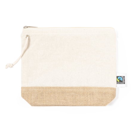Trousse de toilette personnalisé en coton 180g/m2 et en jute Chiril Fairtrade
