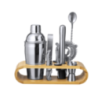 Set pour cocktail en inox avec support en bambou Hunton Set pour cocktail en inox avec support en bambou Hunton