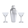 Kit personnalisable à Cocktail avec shaker en inox 550 ml et 2 verres en verre 150 ml Cefiro Kit personnalisable à Cocktail avec shaker en inox 550 ml et 2 verres en verre 150 ml Cefiro
