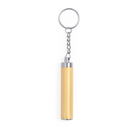 Porte-clés lampe publicitaire en bambou 1 LED - Joper