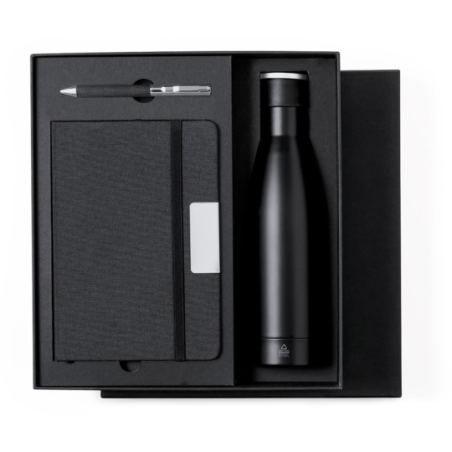 Coffret entreprise avec sa gourde isotherme en inox 500ml son carnet et son stylo - Datiford