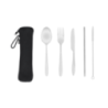 Set de couverts personnalisable en inox dans son étui en RPET - Moktar Set de couverts personnalisable en inox dans son étui en RPET - Moktar