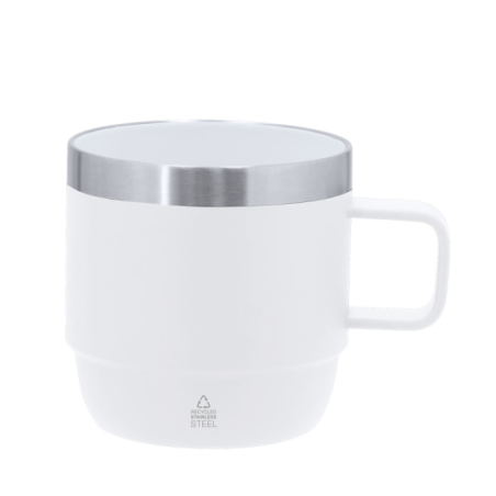 Tasse à café personnalisable en inox recyclé double paroi & céramique - Token