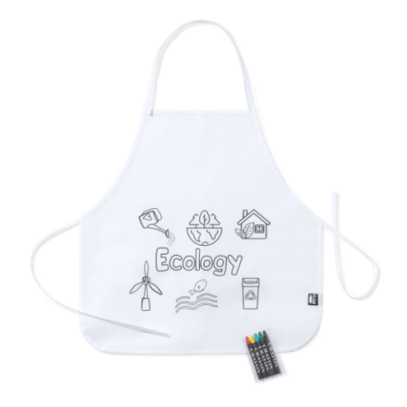 Tablier pour enfant publicitaire coloriable avec 5 cires en TNT - Mayfil Tablier pour enfant publicitaire coloriable avec 5 cires en TNT - Mayfil