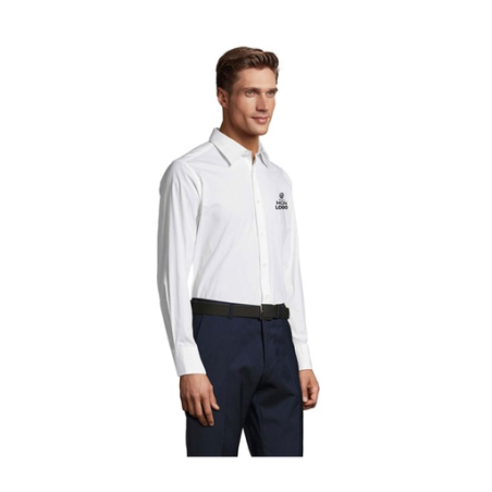 Chemise personnalisable coupe ajustée pour homme 140g BRIGHTON - S à 5XL