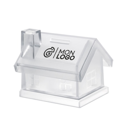 Tirelire personnalisable en forme de maison en plastique