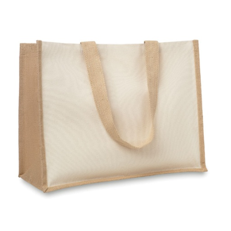 Sac de courses en toile de jute laminé publicitaire - CAMPO
