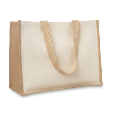 Sac de courses en toile de jute laminé publicitaire - CAMPO