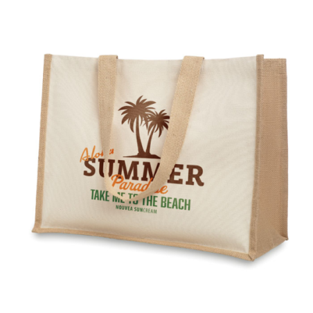 Sac de courses en toile de jute laminé publicitaire - CAMPO