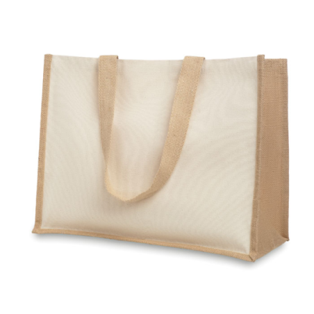 Sac de courses en toile de jute laminé publicitaire - CAMPO