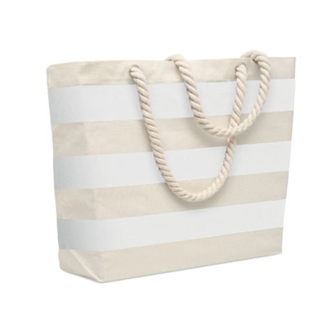 Sac de plage personnalisable en coton rayé 220 gr/m² avec corde - HEAVEN Sac de plage personnalisable en coton rayé 220 gr/m² avec corde - HEAVEN